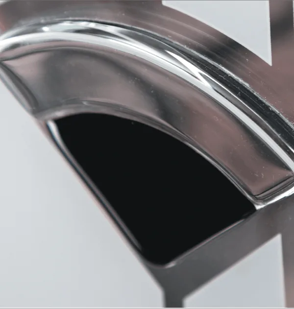 Murano composite door glass, a chrome-effect arched frame around a dark glass panel
