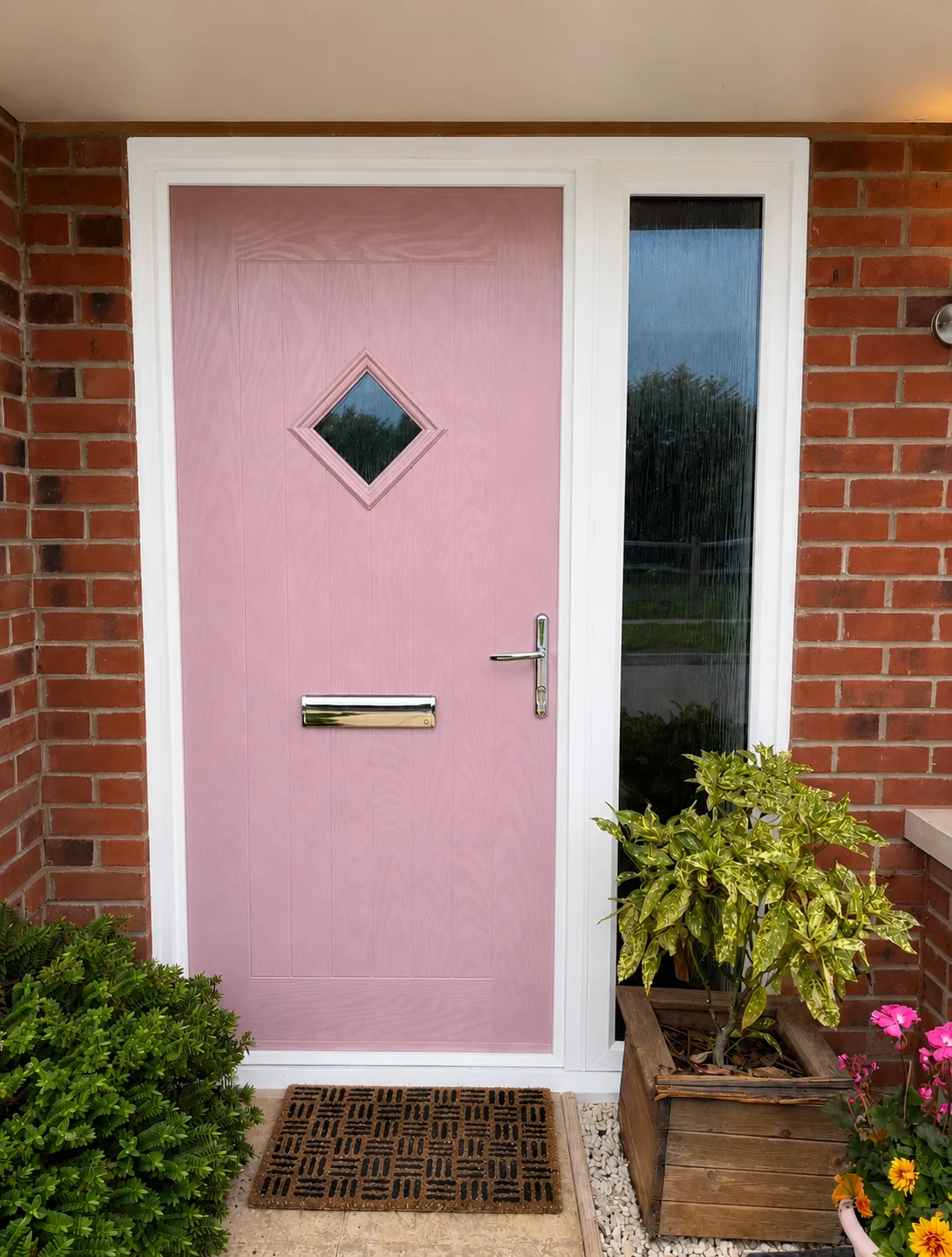 pink front composite door