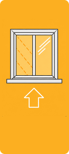 G-value illustration showing heat from the sun entering through a window