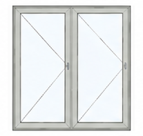 2 panel bi-fold door configuration diagram