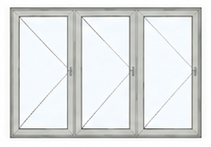 3 panel bi-fold door configuration diagram
