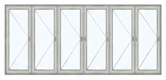 6 panel bi-fold door configuration diagram