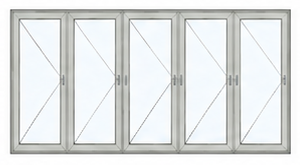 5 panel bi-fold door configuration diagram