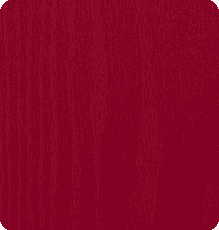 Red composite door colour swatch with a woodgrain finish